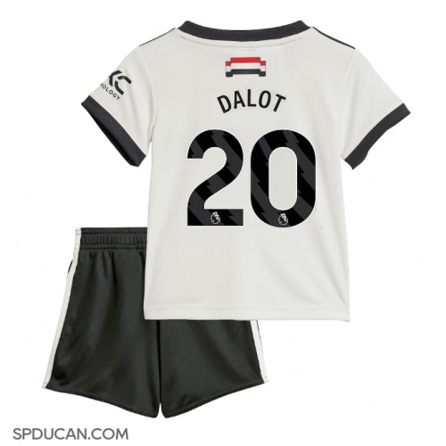 Dječji Nogometni Dres Manchester United Diogo Dalot #20 Rezervni 2024-25 Kratak Rukav (+ Kratke hlače)